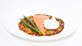 Rosti with salmon and sour cream