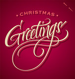 CHRISTMAS GREETINGS hand lettering (vector)