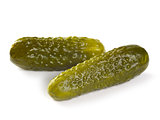 Pickles on white background