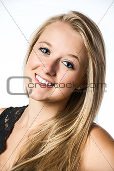 Pretty blond girl with blue eyes