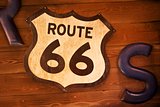 Old and Rusty Route 66 Sign