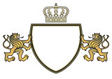 Vintage emblem with lions