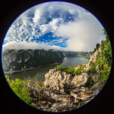 fisheye lens image of Danube Gorges