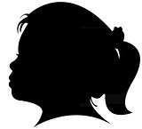 cute girl head silhouette vector