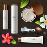 Natural spa cosmetics set, vector Eps10 illustration.