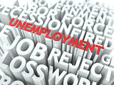 Unemployment. The Wordcloud Concept.