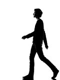 young man silhouette  walking
