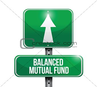 balanced mutual fund road sign illustrations