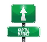 capital market road sign illustrations
