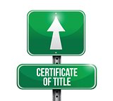 certificate of title road sign illustrations