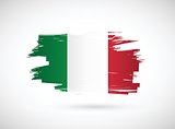 Italian ink brush flag illustration