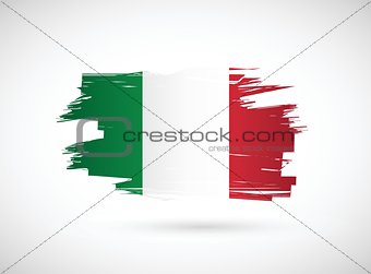 Italian ink brush flag illustration