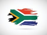 south africa ink brush flag illustration