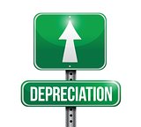 depreciation road sign illustration design