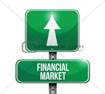 financial market road sign illustration