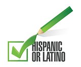 selected hispanic or latino with check mark.