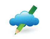 cloud and pencil. illustration design