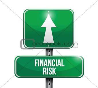 financial risk road sign illustration design
