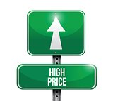 high price road sign illustration design