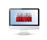 breaking news sign on a computer. illustration