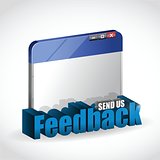 internet browser feedback 3d blue sign