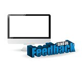 computer feedback 3d blue sign illustration