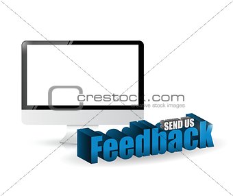 computer feedback 3d blue sign illustration