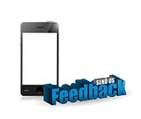 phone feedback 3d blue sign illustration