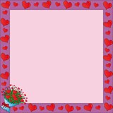 Frame with valentines hearts
