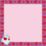 Frame with valentines letter