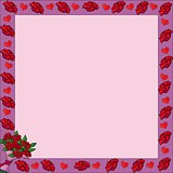 Frame with valentine roses