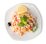 Rice with vegetables and lemon