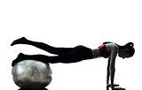 woman exercising fitness ball
