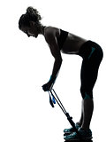 woman exercising gymstick fitness workout 