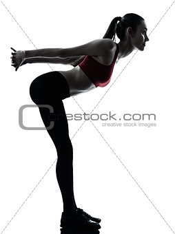 woman exercising stretching arms