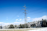 Electric tower in winter