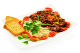 White risotto with roast beef