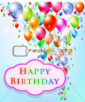 Abstract background with Happy Birthday label