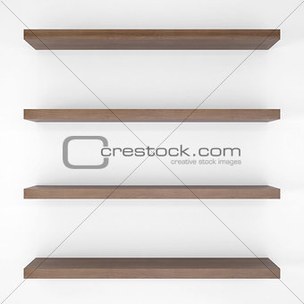 Four wood shelfs
