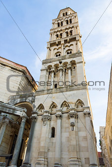 Diocletian palace ruins and cathedral bell tower, Split, Croatia