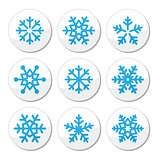 Snowflakes, Christmas vector icons set