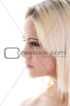 pretty blonde in profile