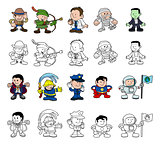 Cartoon characters set