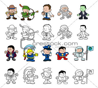 Cartoon characters set