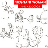 Pregnant woman and a doctor