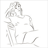 Pregnant woman sitting on the chair