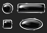 Black glossy buttons