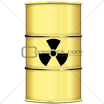 Barrel with radiation sign