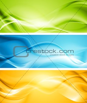 Elegant smooth waves vector banners