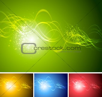 Vector shiny waves design template